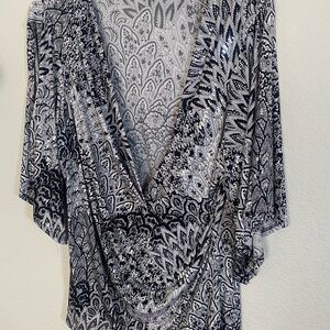 2x Black and White Patterned Blouse